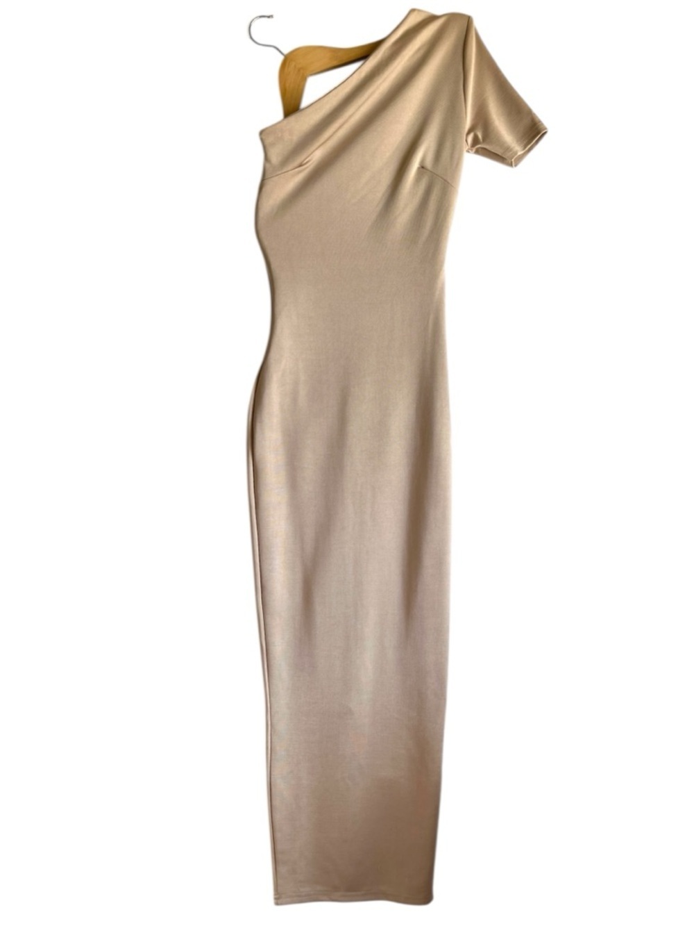 ASOS One Shoulder Bandage Midaxi Dress Beige Size US 2 NWT - Picture 4 of 14